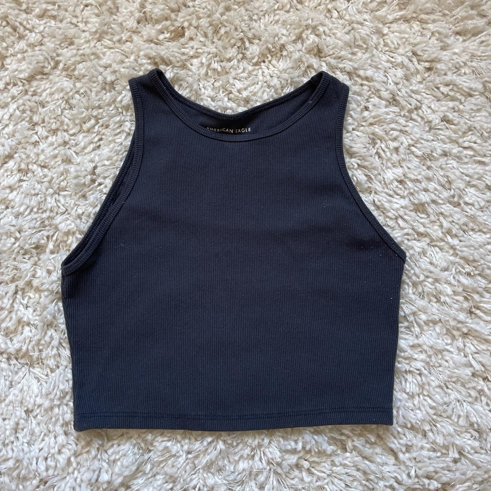 American Eagle Outfitters Women's Black Crop Top